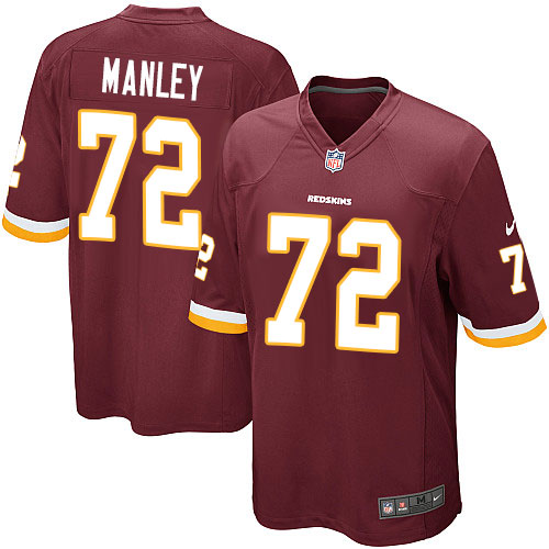 Men's Game Dexter Manley Nike Jersey Burgundy Red Home - #72 NFL Washington Redskins